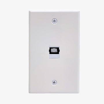 1-Port Wall Plate /Faceplate 1-Gang with 1x MPO Keystone Work for 8K HDMI2.1 DP1.4 USB3.0 fiber cables